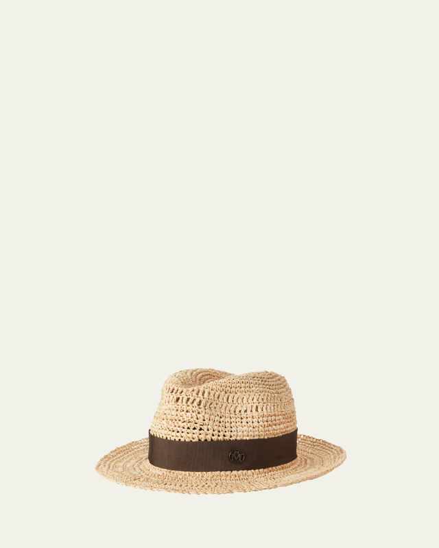 Elias Crochet Raffia Fedora Hat